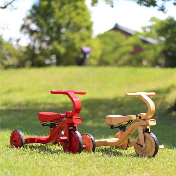 ヤトミ 【B品】ヤトミ 箱破れあり 木製三輪車 木製三輪車 4色