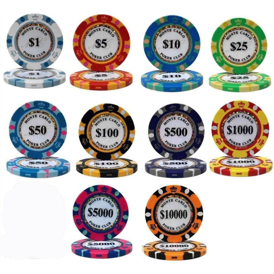 ポーカーチップ モンテカルロ カジノ コイン 25枚セット クレイ