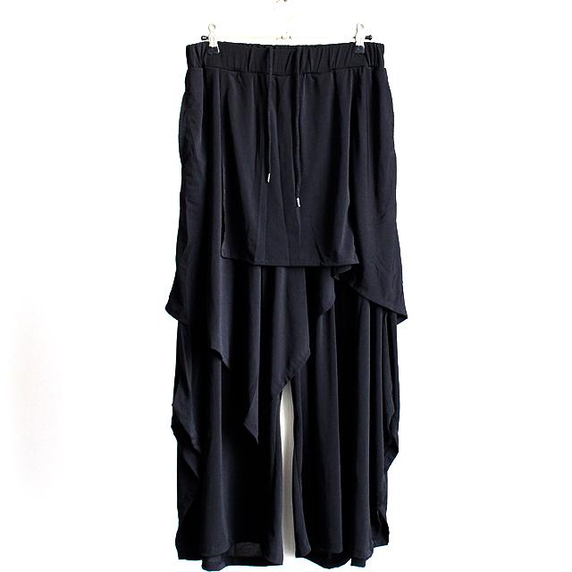 ワイドパンツ スカンツ 袴パンツ メンズ 巻きスカート アシンメトリー