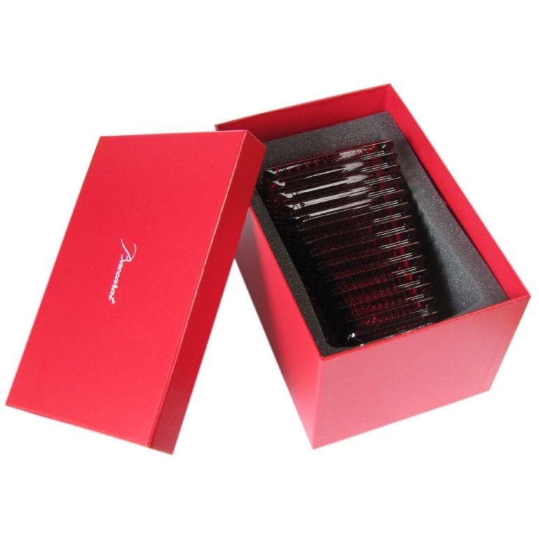 バカラ（Baccarat） ベース 花瓶 アイ EYE スクエア レッド S 20cm