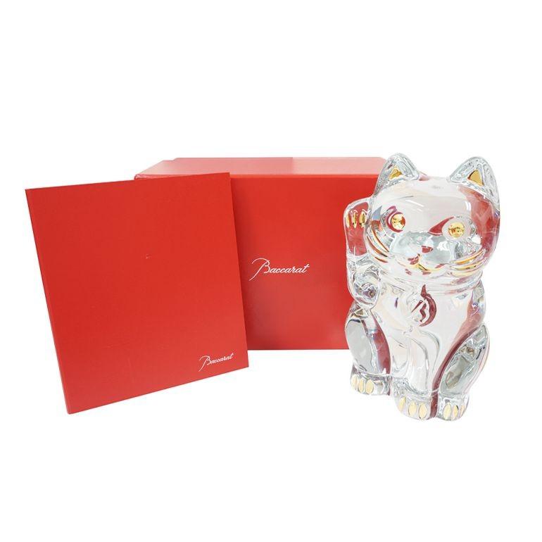 バカラ（Baccarat） クリスタルフィギュア 招き猫 まねき猫 縁起物 高