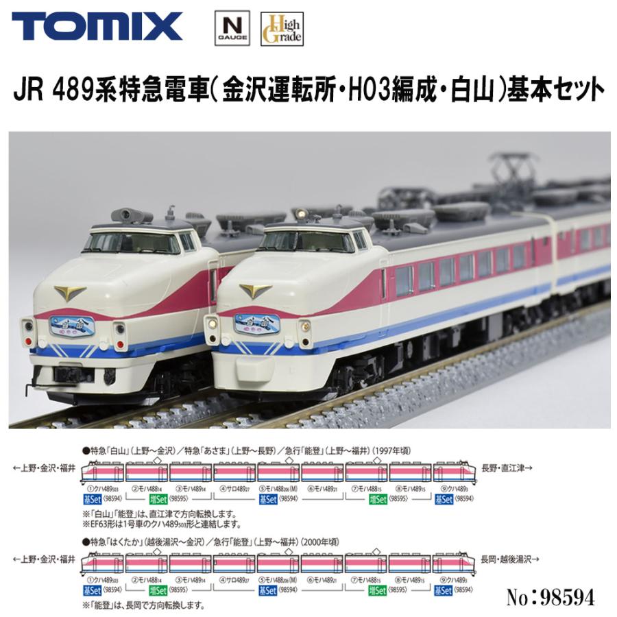 Nゲージ TOMIX 92077 JR 卸売 489系特急電車(白山) 基本セット JR 489