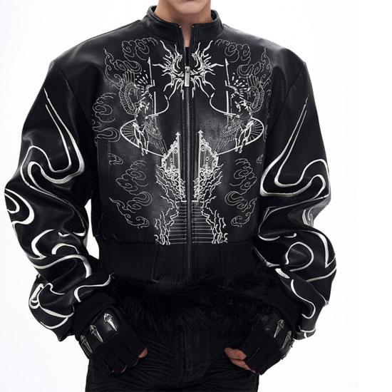 V系 ライダースジャケット メンズ オラオラ系 ブルゾン モード系