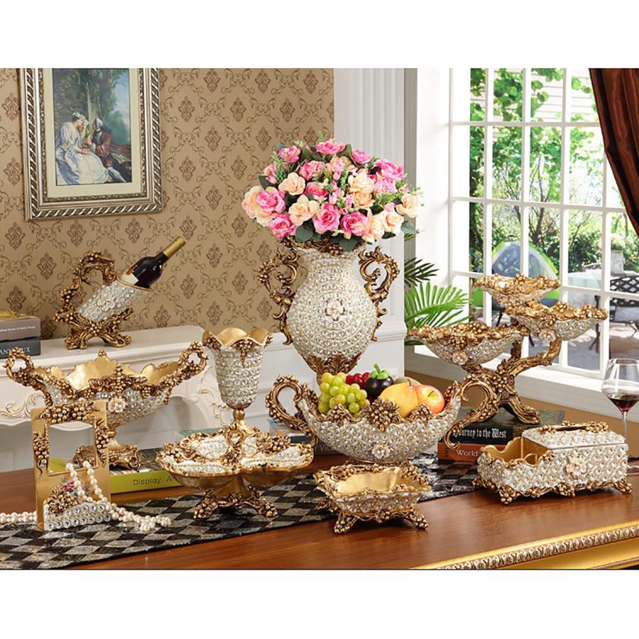 並行輸入品】QQXX ヨーロッパスタイル 樹脂 大きな花器、手彫り装飾