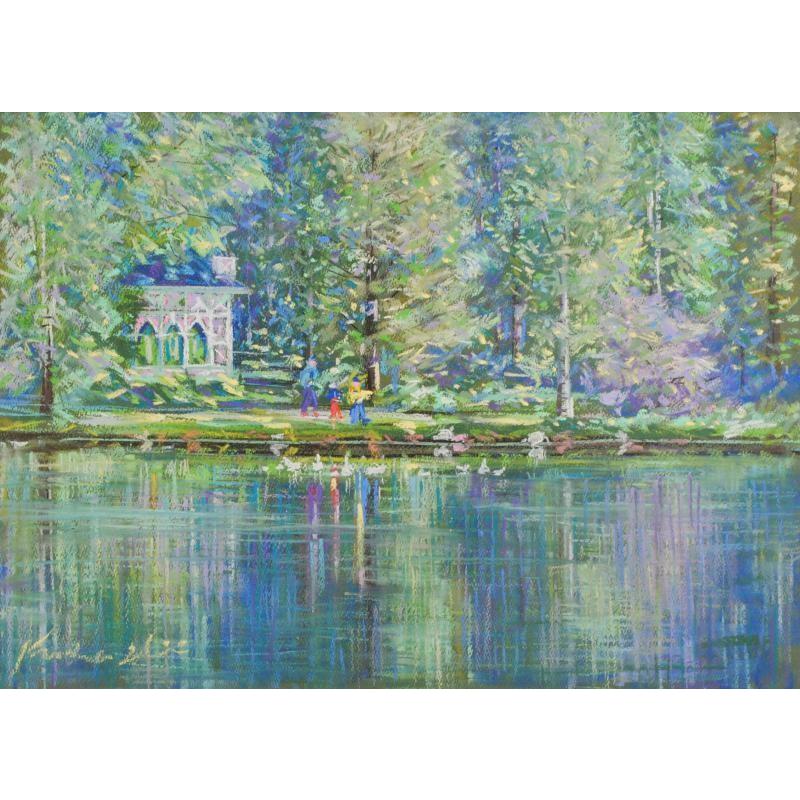 フィンランド 風景画 絵画 パステル画 北欧 石井清 「アラウンコ・B