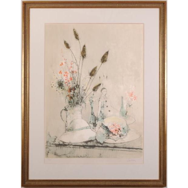 ジャン・ジャンセン「アトリエにいる画家」 リトグラフ 額縁付絵画