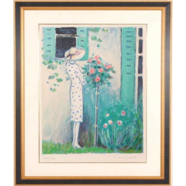 海の風景 油彩画 大きめ 白フレーム付き ジャンピエール 海の風景 油彩