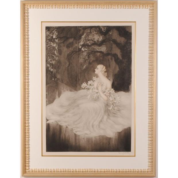 絵画】ルイ・イカール限定版・アールデコ/予感/額付/送料無料/綺麗