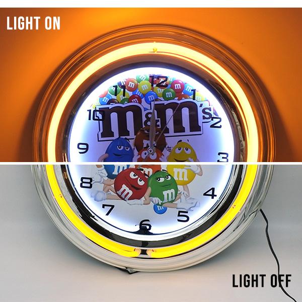m&m's ネオンクロック エムアンドエムズ イエロー ロゴ ネオン NEON