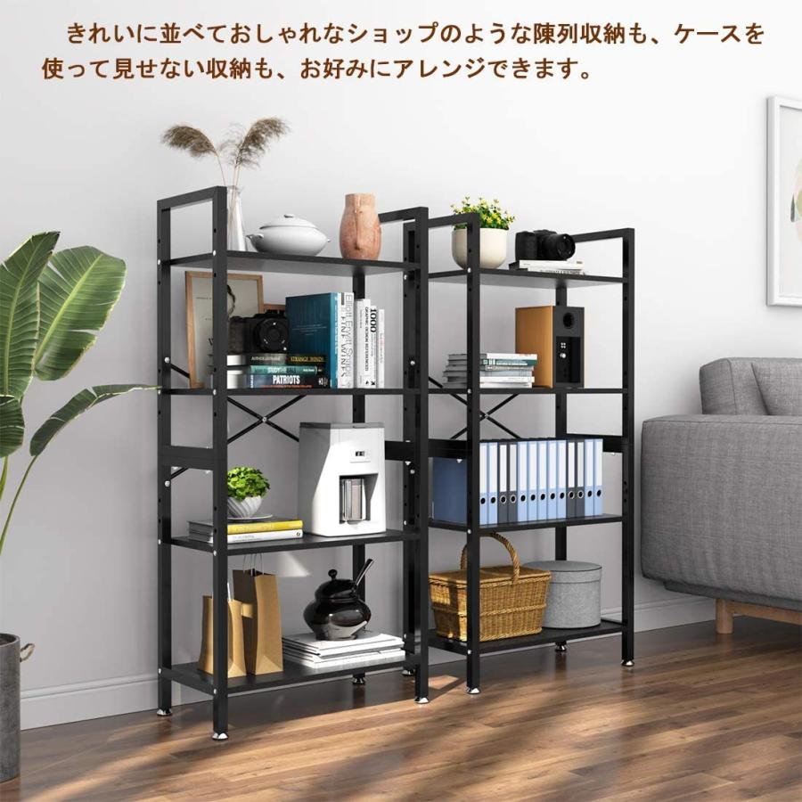 オープンシェルフ 木製シェルフ 木目/黒 新倉庫入荷セール 4段 幅60