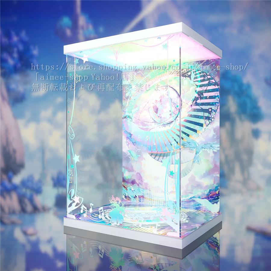 初音ミク日本人形コレクションケースLEDライト付き（照明3箇所、上下+