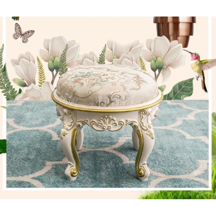 薔薇柄 猫脚スツール 注文 猫脚スツール 薔薇柄