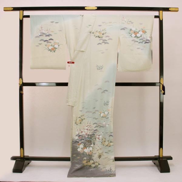 着物 加賀 草木 友禅作家 田村哲彦作 手描き本加工 訪問着 御所車