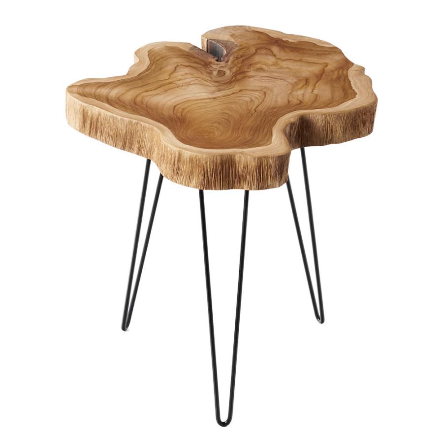 サイド テーブル 切り株 天然 ウッド 無垢 チーク 高さ 約 50cm