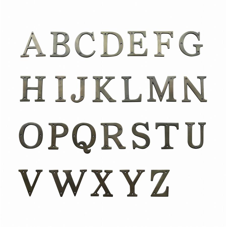 切り文字 アルファベット 真鍮製 10cm アンティークゴールド 看板 表札