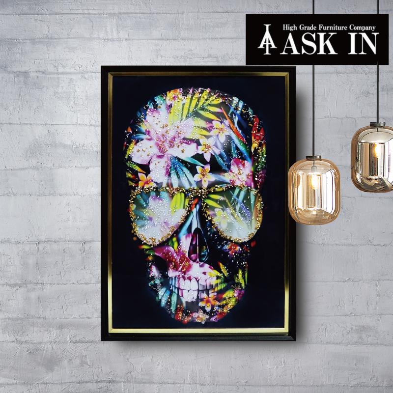 クリスタルアート スカル268 アートパネル 43x63cm イラスト スカル