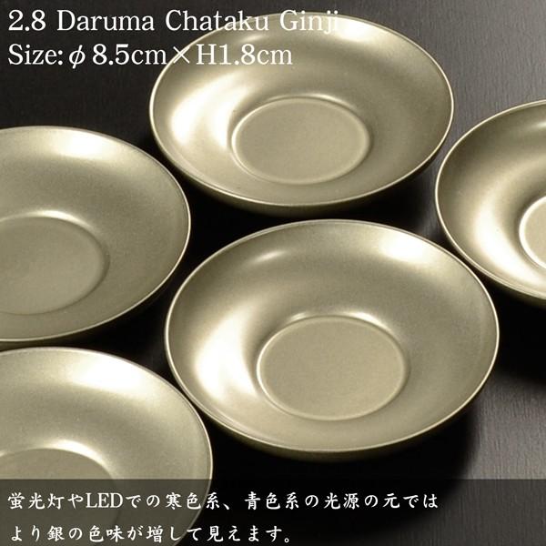 茶托 セット 2.8寸 だるま茶托 銀地 5枚組 国産 おしゃれ 夏用 茶器