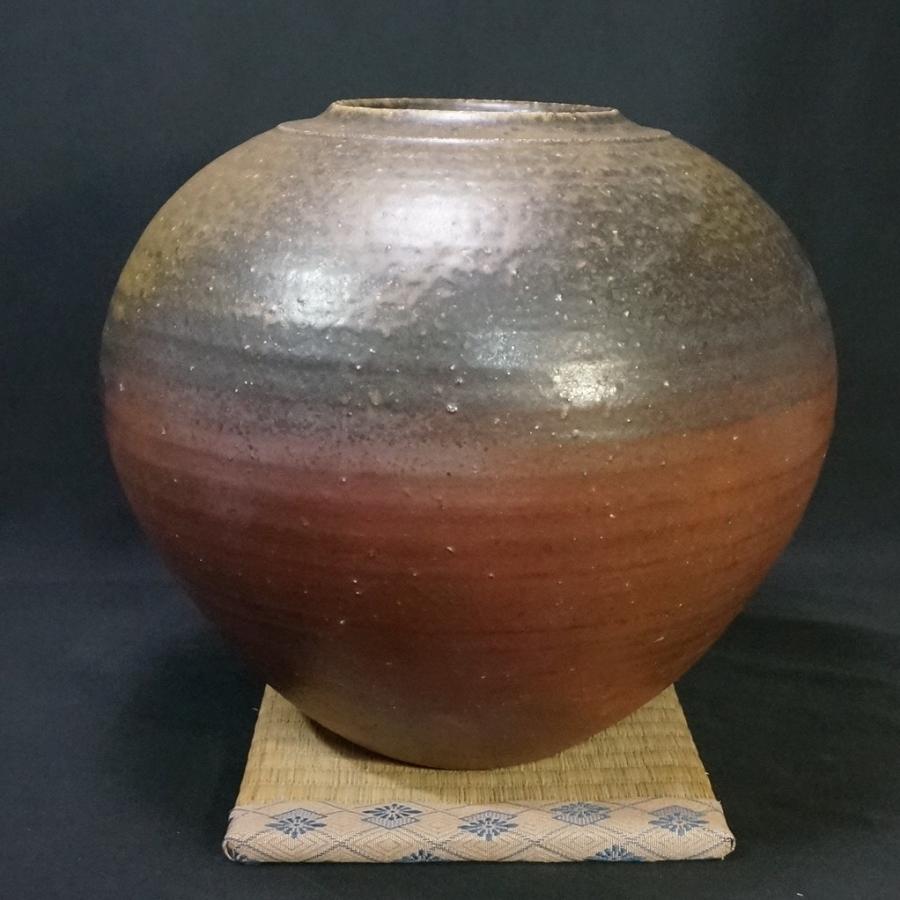 備前焼 松島勉 大壺 サイズ:幅約33cm、高さ約28cm 共箱/共布/栞