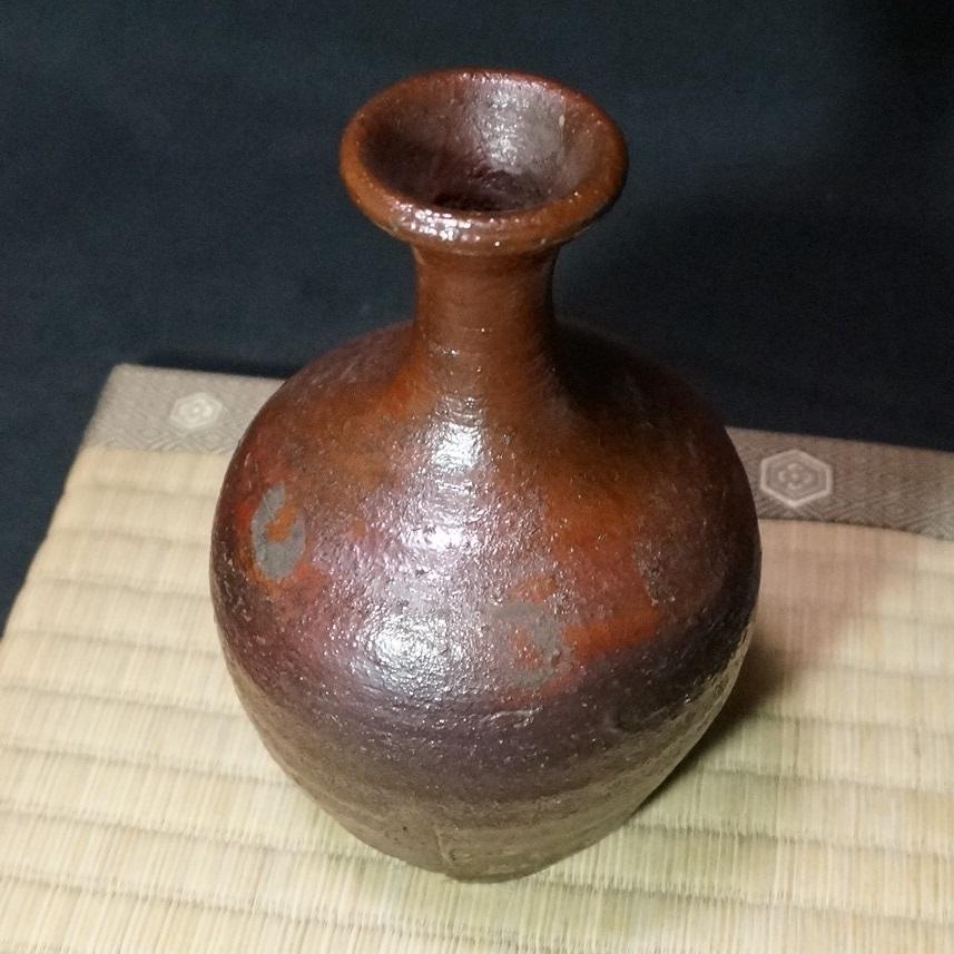 古備前】お預け徳利 桂又三郎箱 印銘（分銅）高さ14.2cm : アトリエ