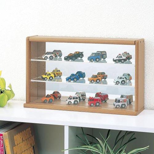 2個セット) コレクションケース 3段 ワイド 飾り棚 幅42cm 背面ミラー