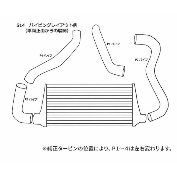 HPI インタークーラーキット 補修用パイピング I/C S14 P4パイプ N13