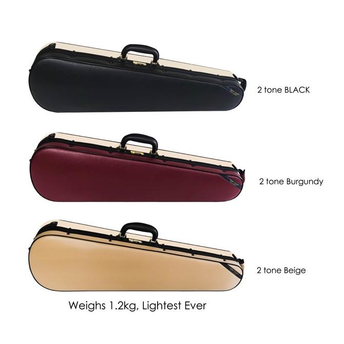 Super Light エレガンス2トーン レザー Shapedケース バイオリン用