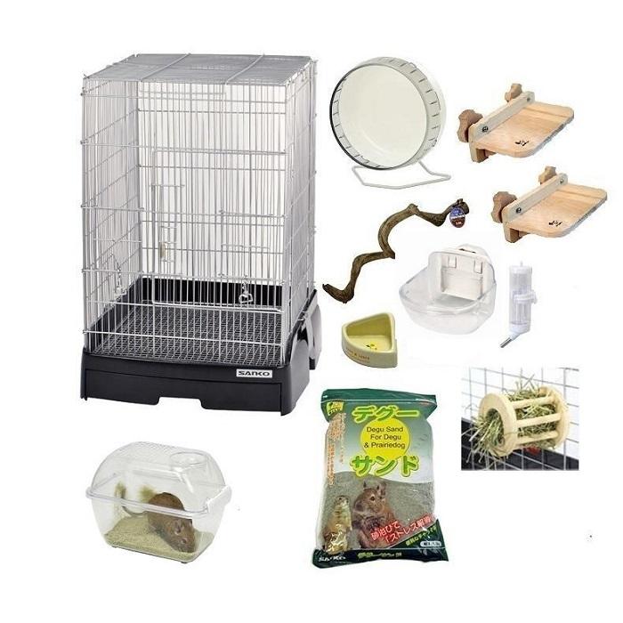 三晃商会 イージーホーム40ハイ ブラック デグー飼育セットD
