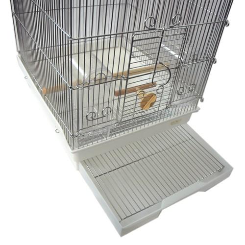HOEI 小鳥かご ケージ HOEI 35手のり ステンレス 底カラー ホワイト