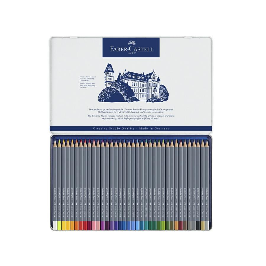 ファーバーカステル ゴールドファーバーアクア 水彩色鉛筆 36色 缶入