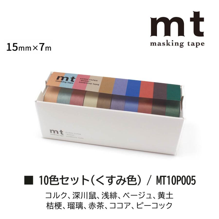 mt（エムティー） カモ井加工紙 マスキングテープ 【mt10P】 10色