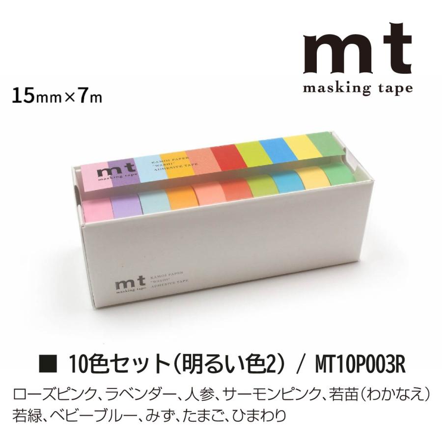 mt（エムティー） カモ井加工紙 マスキングテープ 【mt10P】 10色