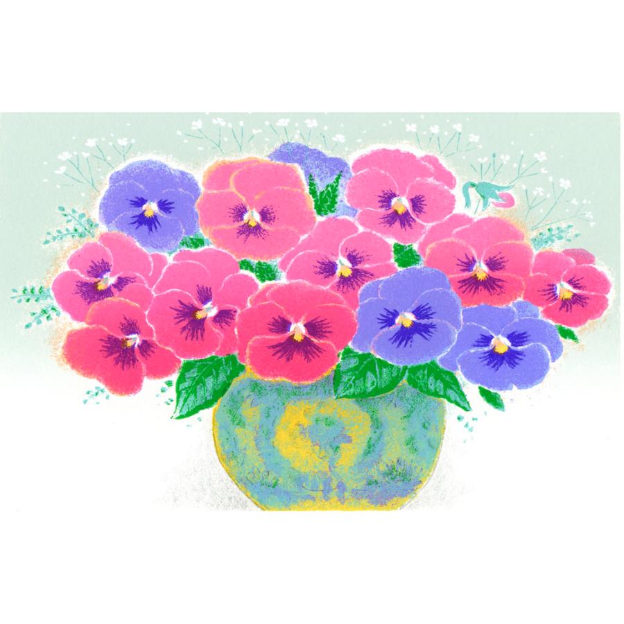 絵画 吉岡浩太郎 パンジー 版画 風水画 現代アート インテリア : 絵画