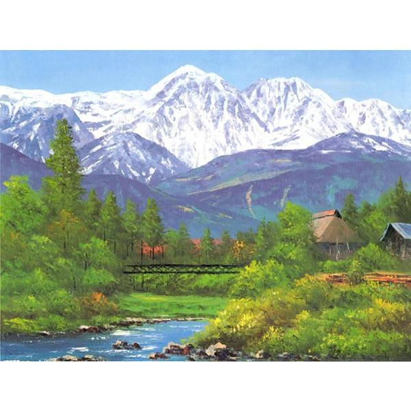 油彩画 白馬風景 絵画 風景 小林幸三・白馬山麓 長野県 版画 風景画 : 絵画