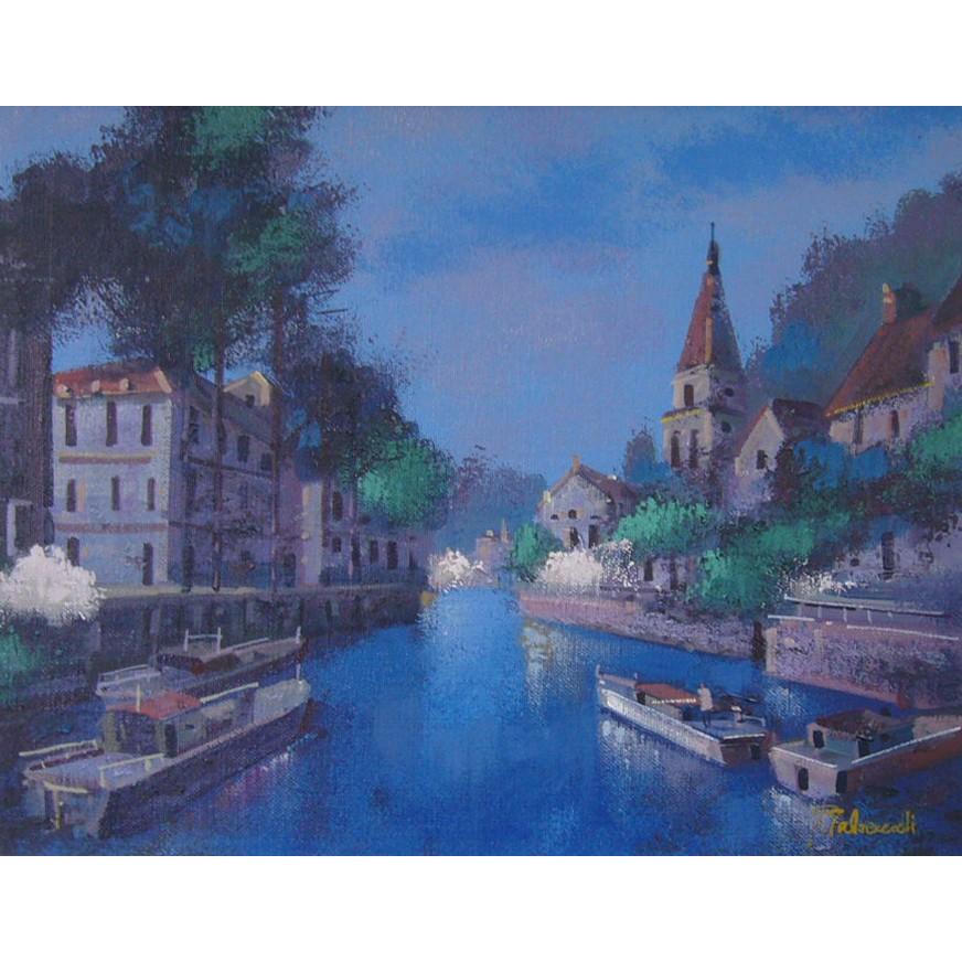 竹内敏彦『パリの街』油彩画 F8 竹内敏彦 絵画 油絵 肉筆油絵 風景画