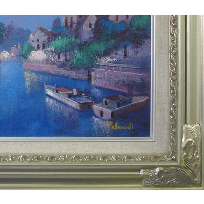 竹内敏彦『パリの街』油彩画 F8 竹内敏彦 絵画 油絵 肉筆油絵 風景画