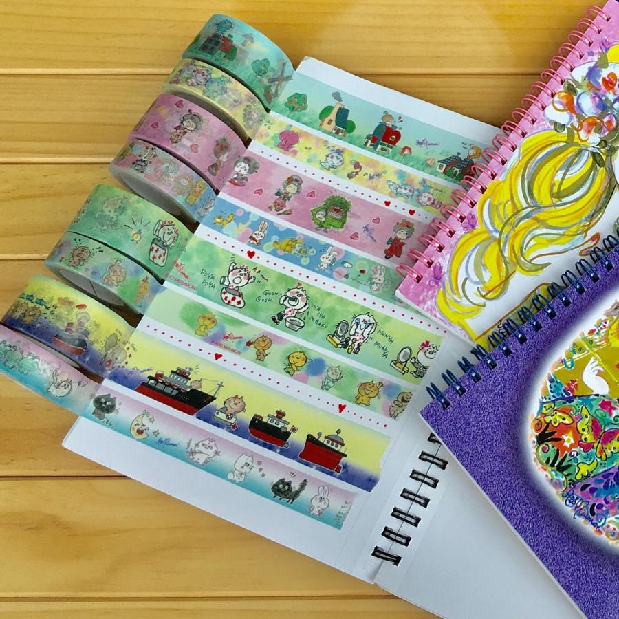 水森亜土】マスキングテープ第1弾＜5m・20mm＆15mm＞おうち・お