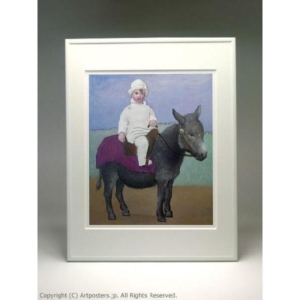 出荷区分B】パブロ・ピカソ ロバに乗るパウロ 額付ポスター Pablo