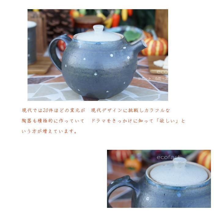 おしゃれ 急須 ティーポット 400cc「ドット黒」信楽焼（しがらきやき