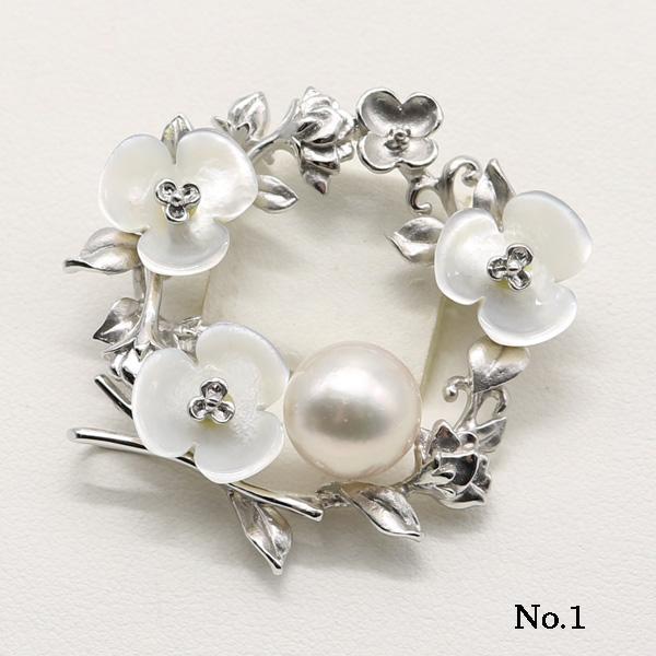 真珠 パール ブローチ あこや真珠 大珠 10mm-11mm アコヤ本真珠