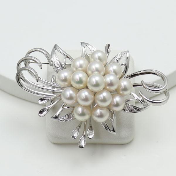 真珠 パール ブローチ あこや真珠 パールブローチ 7mm-7.5mm 15pcs