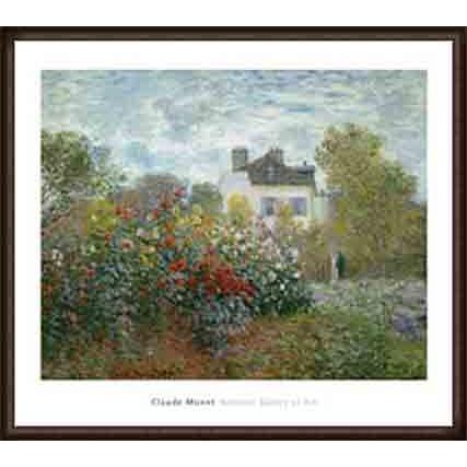 ご依頼品2点 花の絵、風景画「ダリアの咲く朝の庭」「雨上がりのバラ