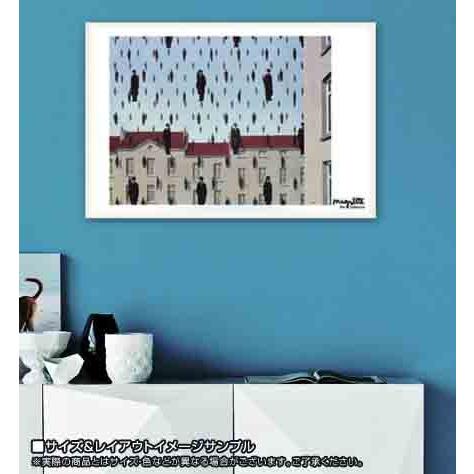 ポスター アート ゴルコンダ（ルネ マグリット） 額装品 ウッド