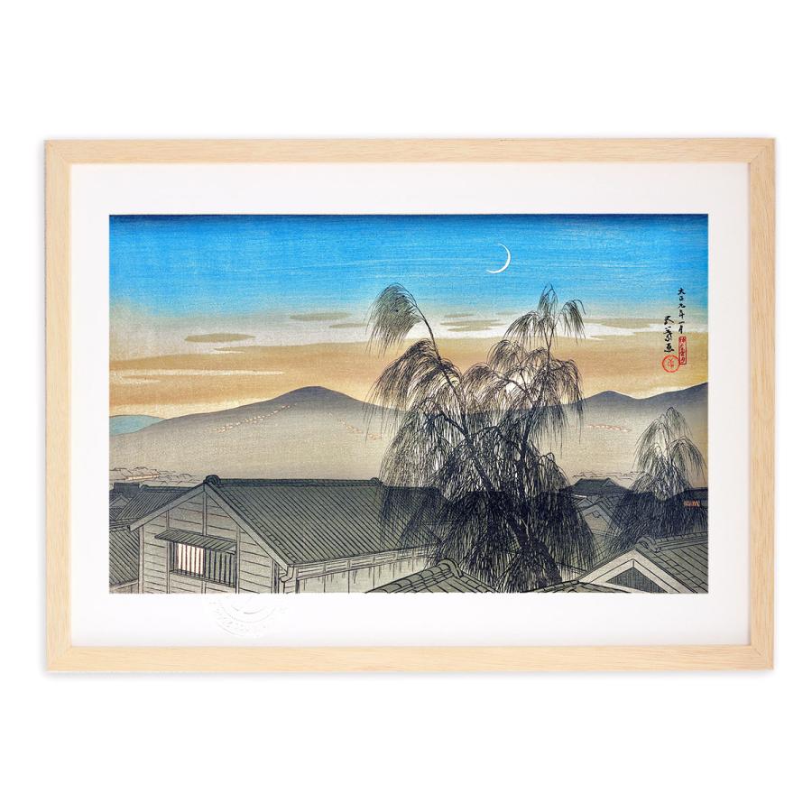 版画 絵画 名画 日本画 神戸之宵月 橋口五葉 インテリア 壁掛け 額入り