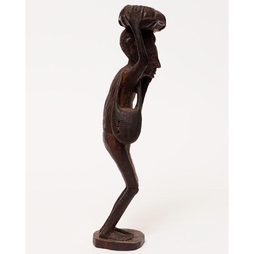 アフリカ タンザニア 黒檀彫刻 (老人) A 木彫り マコンデ