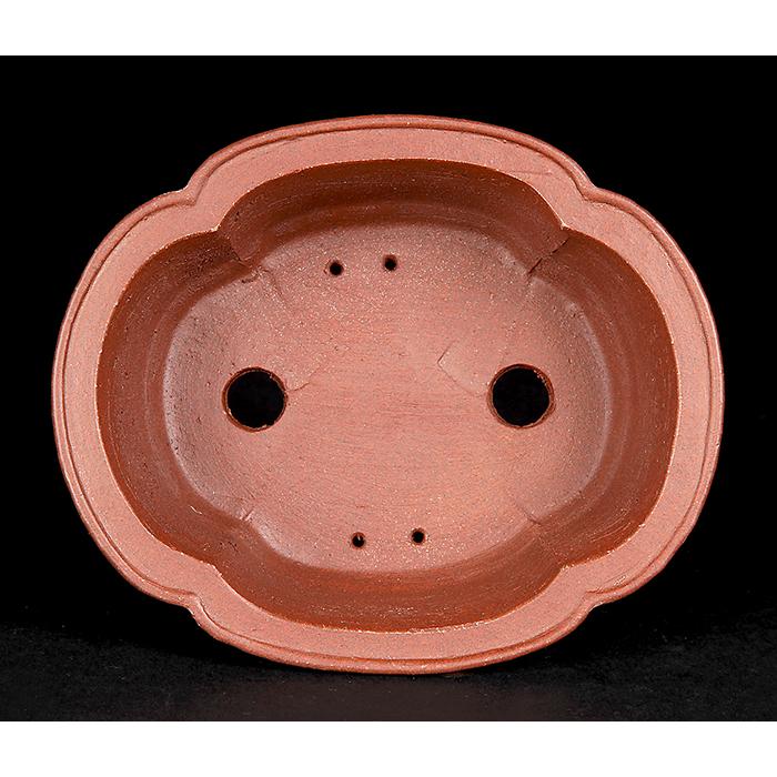 ◇美品 1970年頃◇常滑鉢 柴田馨山作 円花形 南蛮 茶色の烏泥 和鉢