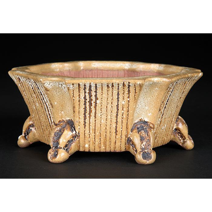 盆栽鉢 「憲窯白釉六角鉢」 植木鉢 辻憲昌 ケンヨウ 色鉢 陶器