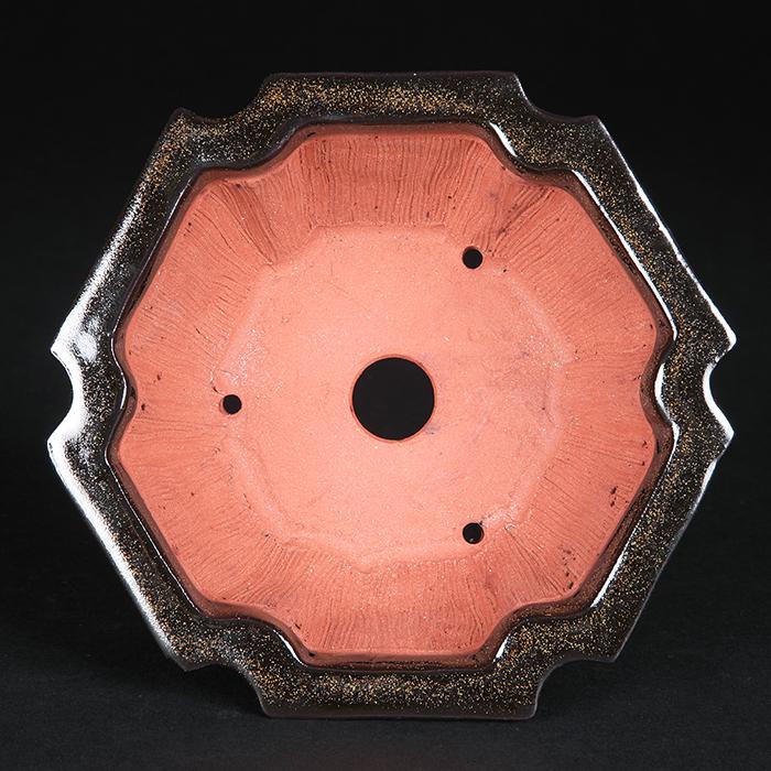 盆栽鉢 「憲窯蕎麦釉六角鉢」 植木鉢 辻憲昌 ケンヨウ 色鉢 陶器