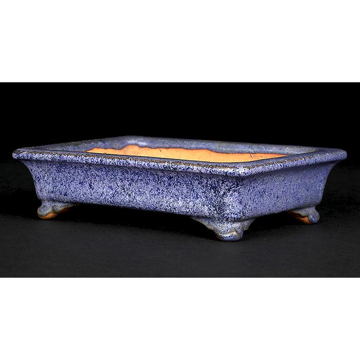 盆栽鉢 「東福寺瑠璃釉窯変長方鉢」 植木鉢 初代 平安東福寺 落款あり