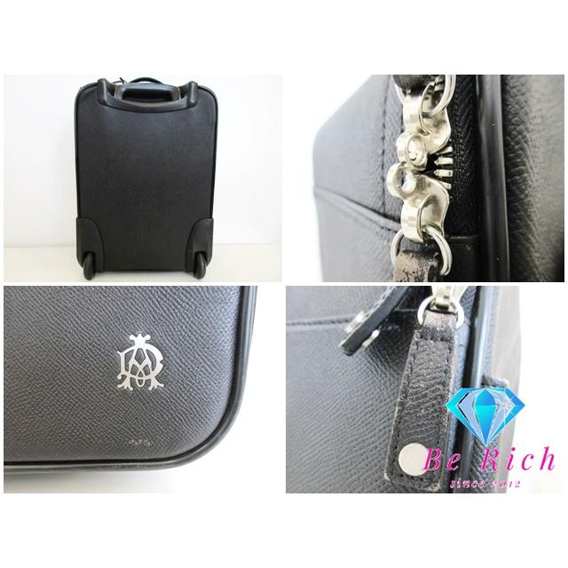 dunhill（ダンヒル） キャリーケース スーツケース 黒 レザー ロゴ