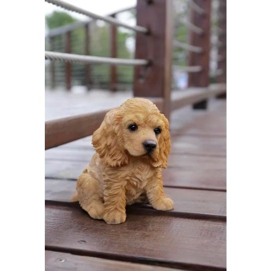 置物 彫像 座っているコッカースパニエルの像Cream : B&E ZIPANG